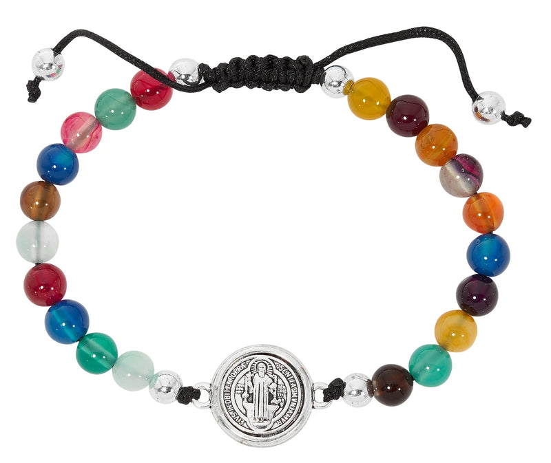 Multi-Color Glass Bead St. Benedict Bracelet