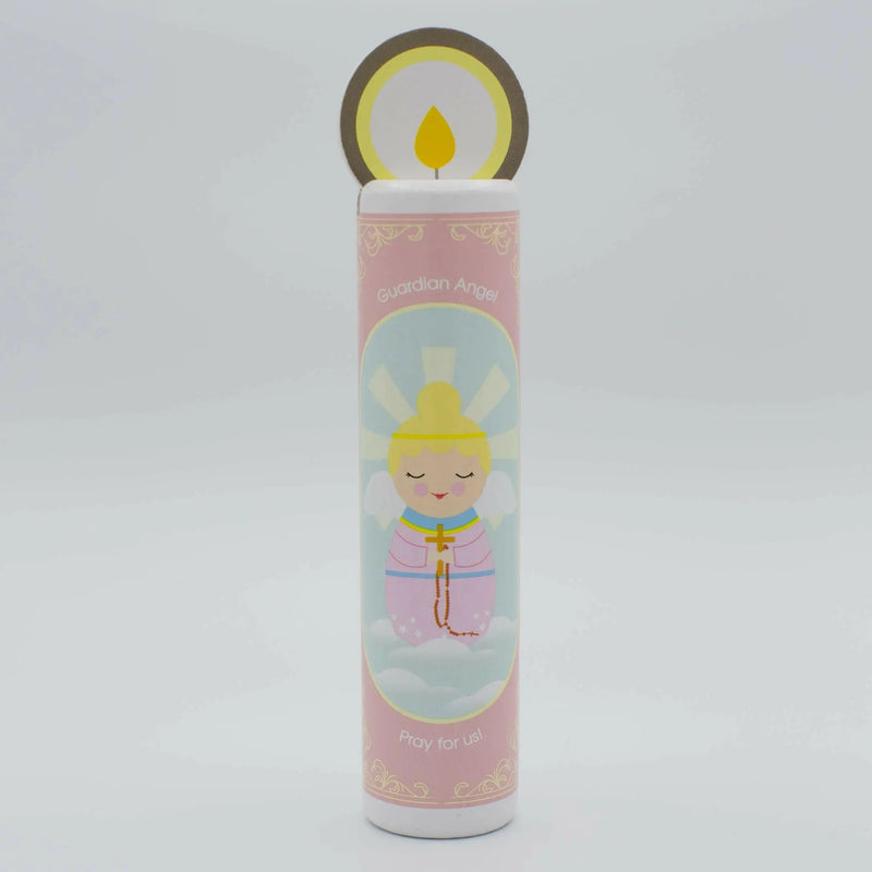 Guardian Angel Wooden Prayer Candle