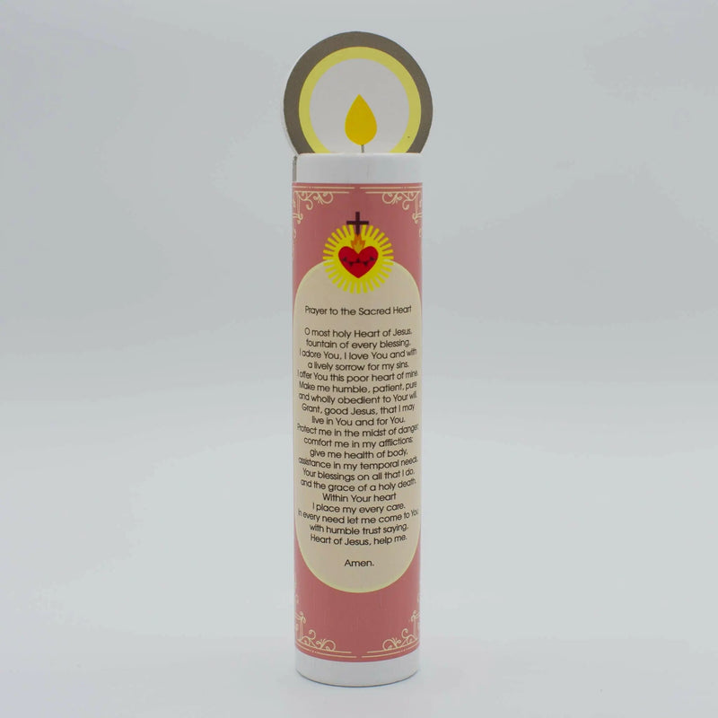 Sacred Heart of Jesus Wooden Prayer Candle