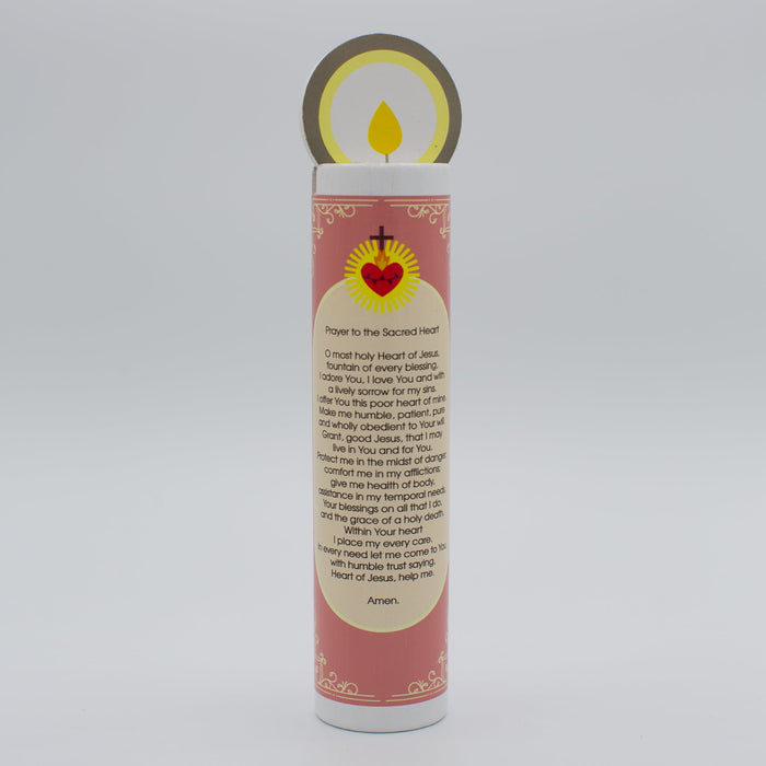 Sacred Heart of Jesus Wooden Prayer Candle