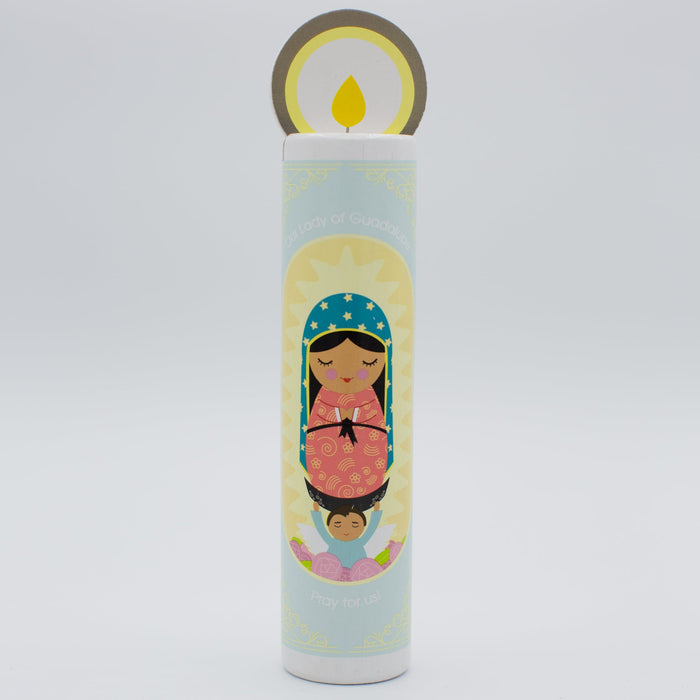 Our Lady of Guadalupe Wooden Prayer Candle