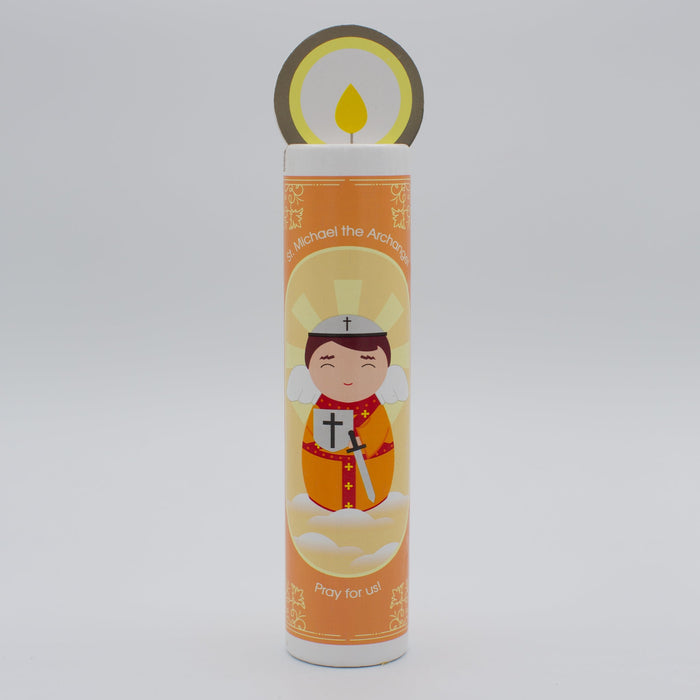 St. Michael Wooden Prayer Candle