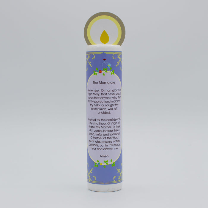 Blessed Virgin Mary (The Memorare) Wooden Prayer Candle