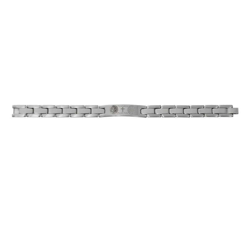 Men's Black Stainless Steel St. Benedict Bracelet