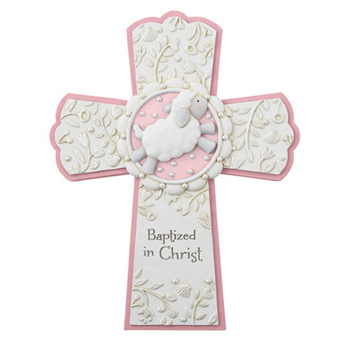 Baptized In Christ Cross Pink