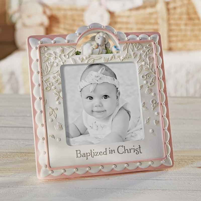 Baptized In Christ Photo Frame Pink