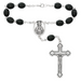 Black Auto Rosary with 6x8mm Beads
