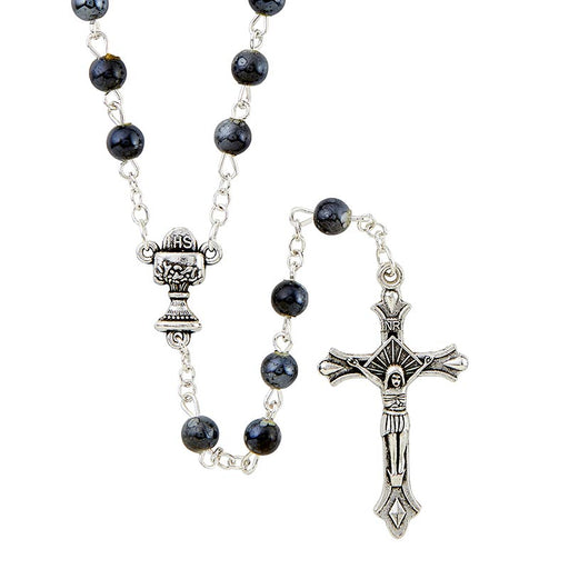 Black First Holy Communion Rosary