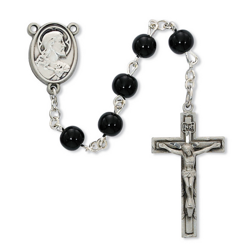 Black Sacred Heart Rosary
