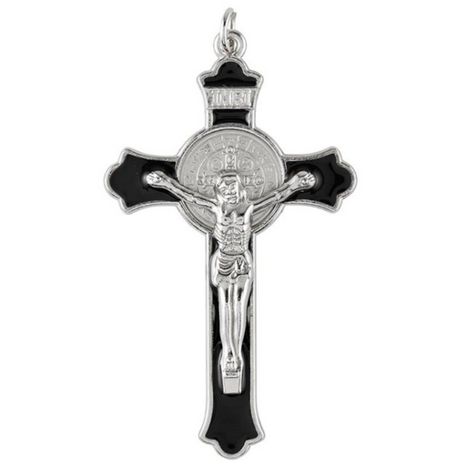 Black Saint Benedict Crucifix - 12 Pieces Per Package
