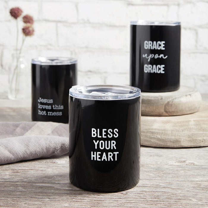 Bless Your Heart Black Stainless Steel Tumbler - 2 Pieces Per Package