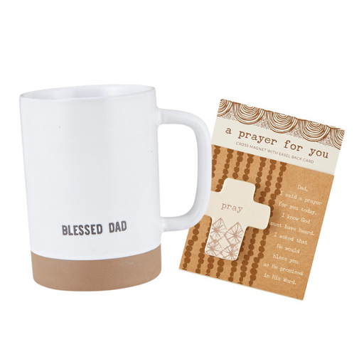 Blessed Dad Mug With A Prayer For You Cross And Card- Father's Day Gift Set