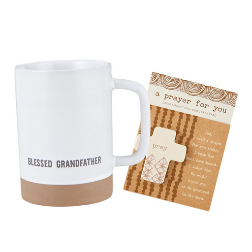 Blessed Grandfather Mug With A Prayer For You Cross And Card- Father's Day Gift Set