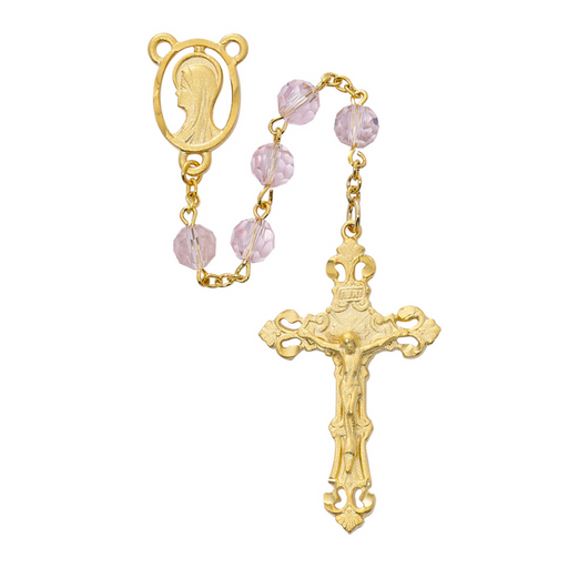Blessed Virgin Mary Pink Crystal Rosary Rosary Gifts for Catholic Gifts Catholic Presents Rosary Gifts
