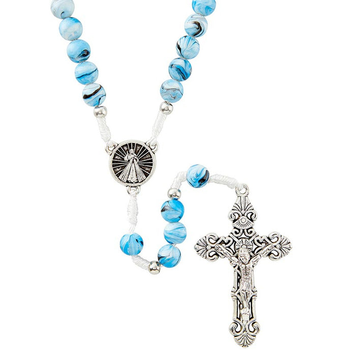 Blue Divine Mercy Rosary - 2 Pieces Per Package
