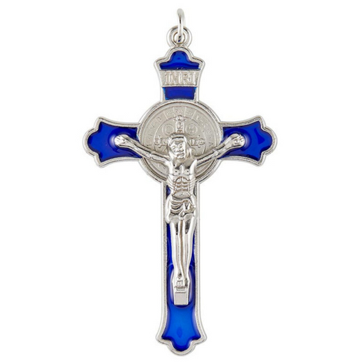 Blue Saint Benedict Crucifix - 12 Pieces Per Package