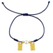 Blue Scapular Bracelet with Gold-Plated Dangles and Round Tie Knots - 12 Pieces Per Package