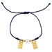 Blue Scapular Bracelet with Gold-Plated Dangles and Round Tie Knots - 12 Pieces Per Package
