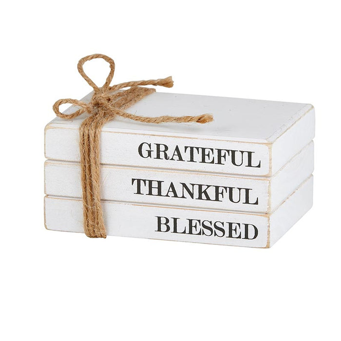 Book Block - Grateful Thankful Blessed - 2 Pieces Per Package