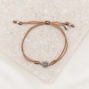 Breathe Blessing Bracelet – Taupe & Silver | Handwoven with Benedictine Medal