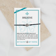 Breathe Blessing Bracelet – Taupe & Silver | Handwoven with Benedictine Medal