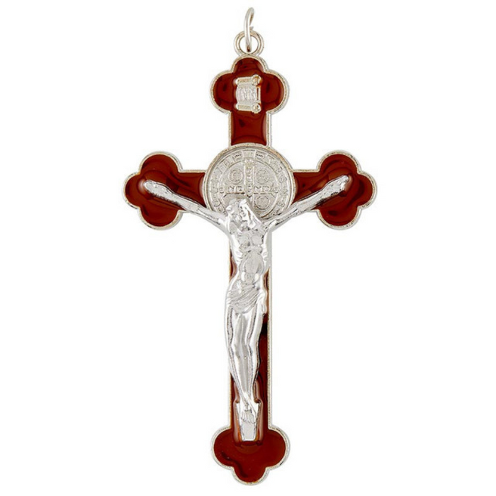 Brown Budded Saint Benedict Crucifix - 12 Pieces Per Package