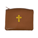 Brown Leather Cross Rosary Case