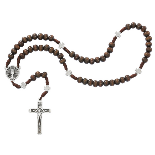 Brown Wood Bead Communion Rosary