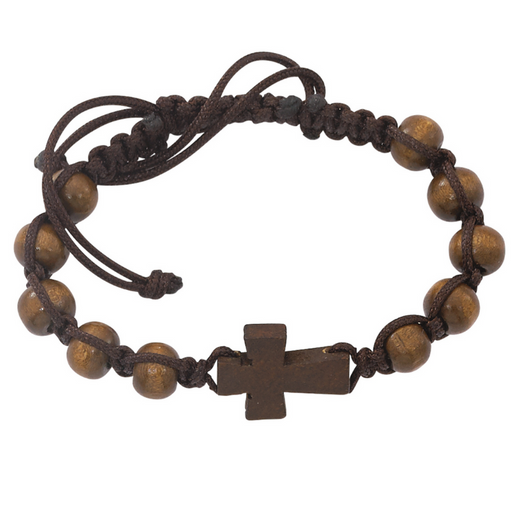Brown Wooden Cross Bracelet - BEST SELLER