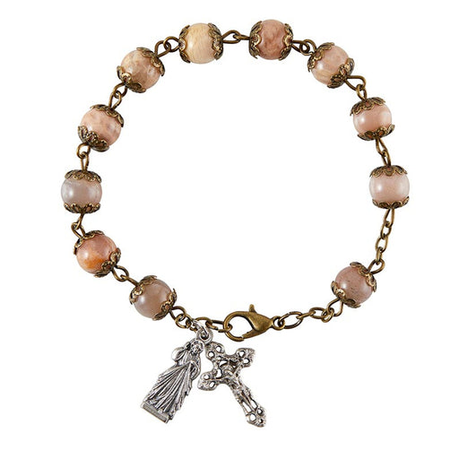 Brown Vintage Collection Divine Mercy Rosary Bracelet