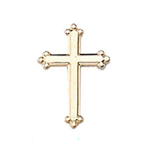 Budded Cross Gold Lapel Pin