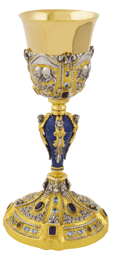 Amethyst Chalice with Scale Paten and Fitted Carrying Case