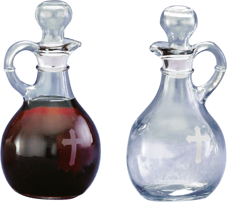 Crystal Cruet with Etched Cross, 11 oz