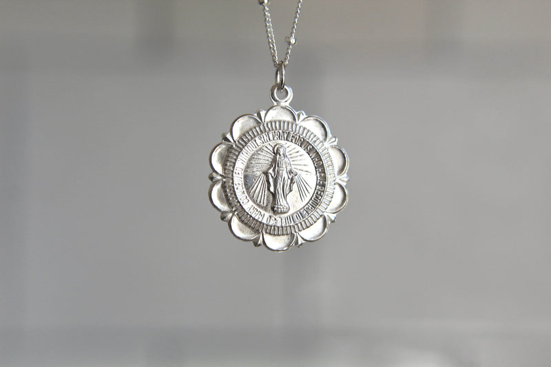 Miraculous Medal Necklace in Silver