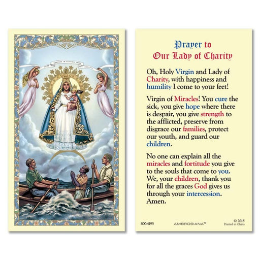 Our Lady of Charity of El Cobre Laminated Prayer Card - 25 Pieces