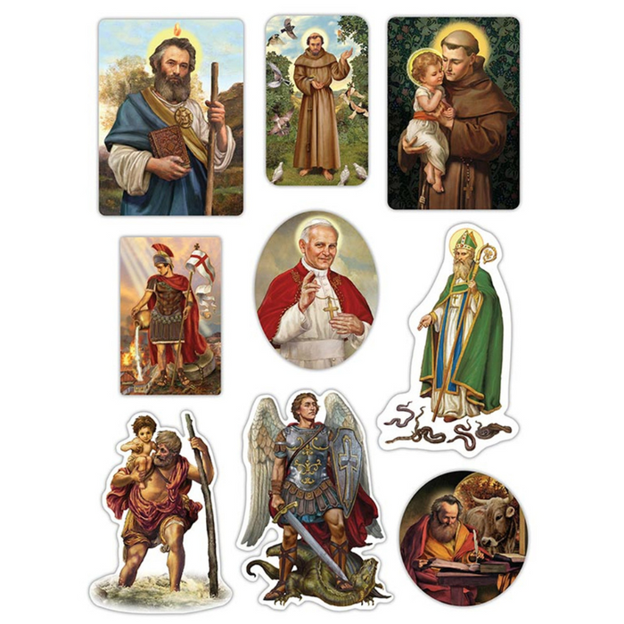 Catholic Saints For Boys - Stickers - 12 Pieces Per Package