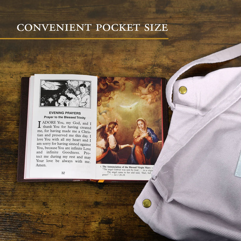 Libro Católico De Oraciones - Cuero Borgoña