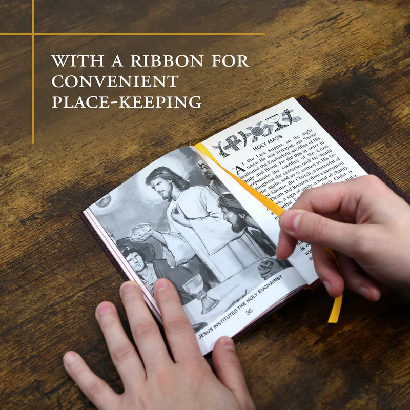 Libro Católico De Oraciones - Cuero Borgoña