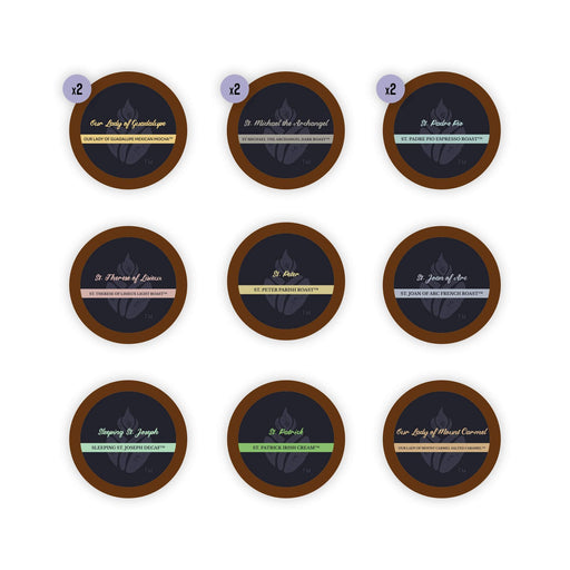 Catholic Coffee Variety Pack – 12 K-Cups | Featuring St. Michael, St. Therese, Padre Pio, and More