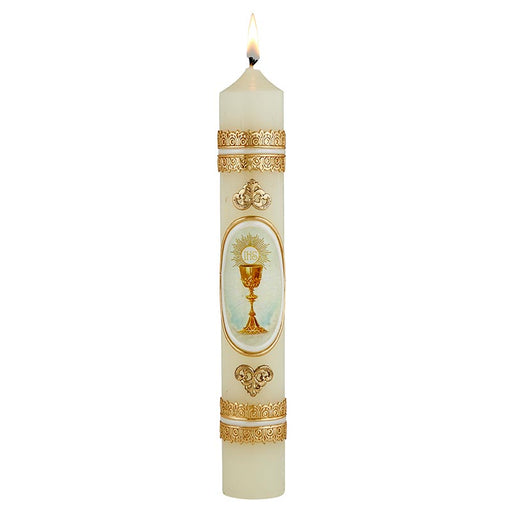 Chalice & Host with Decal First Communion Candle