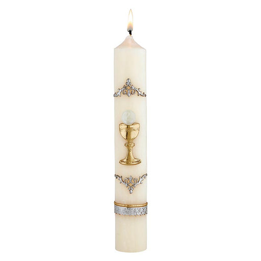 Chalice & Host with Wax Relief First Communion Candle