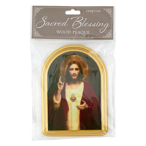 Chambers: Sacred Heart Sacred Blessings Wood Plaque - 2 Pieces Per Package