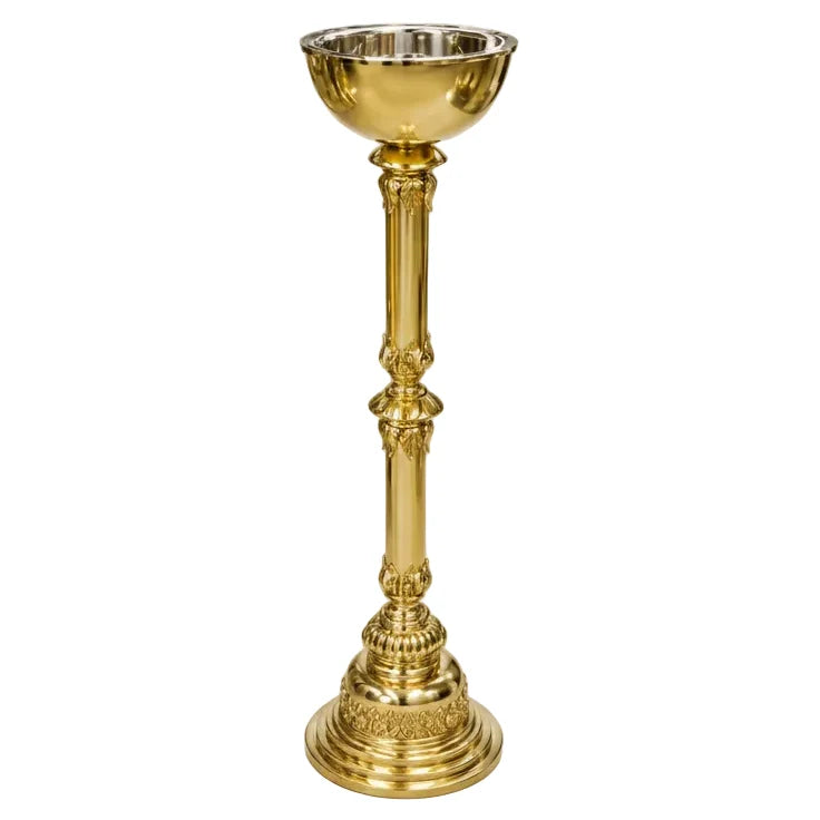Copa de ablución de vidrio con cubierta chapada en oro