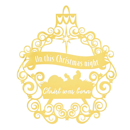 Christ Child In Manger - Brass Christmas Ornament