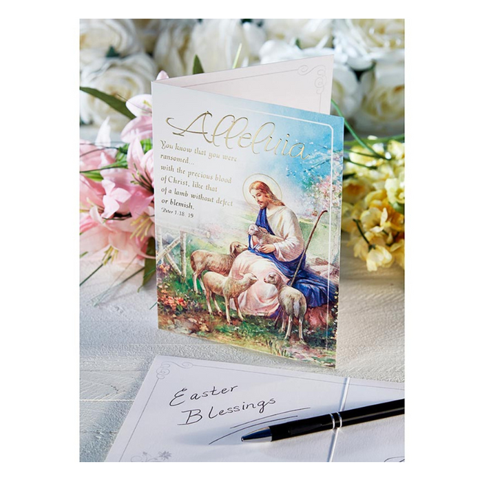 Christ The Shepherd - Easter Greeting Card - 12 Pieces Per Package