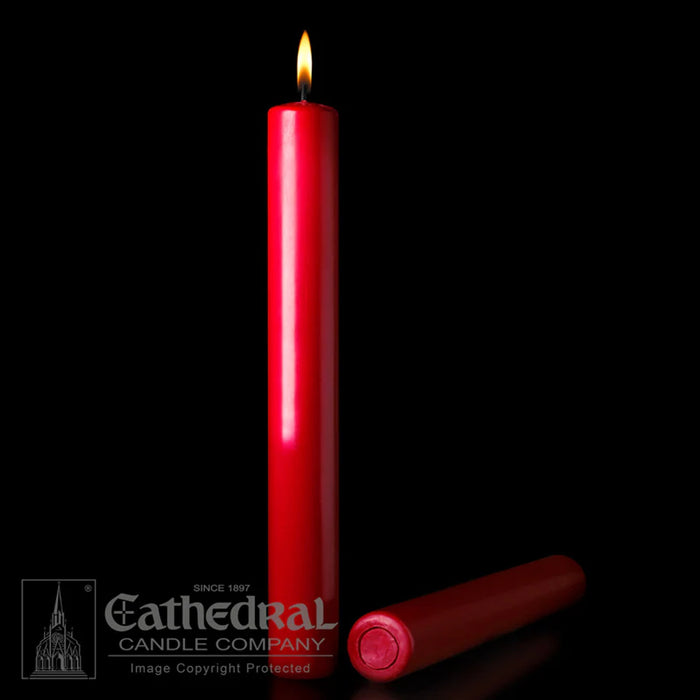 1-1/2" x 12"  Christmas Red Altar Candle - 12 Candles Per Box