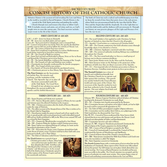 Concise History Of The Catholic Church - Sacred Stories Trifold Chart