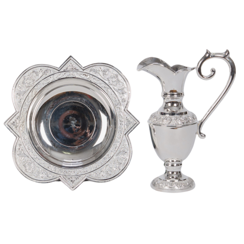 Bishop Ewer and Basin Lavabo Set - Silver Plated