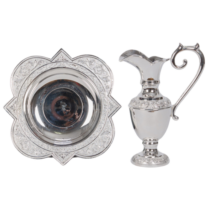 Bishop Ewer and Basin Lavabo Set - Silver Plated