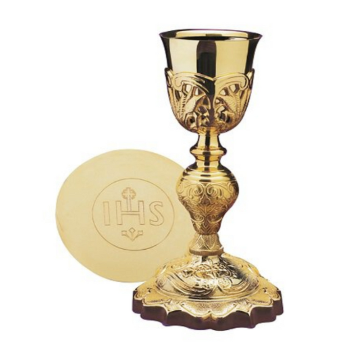 Coronation Chalice with IHS Paten & Case